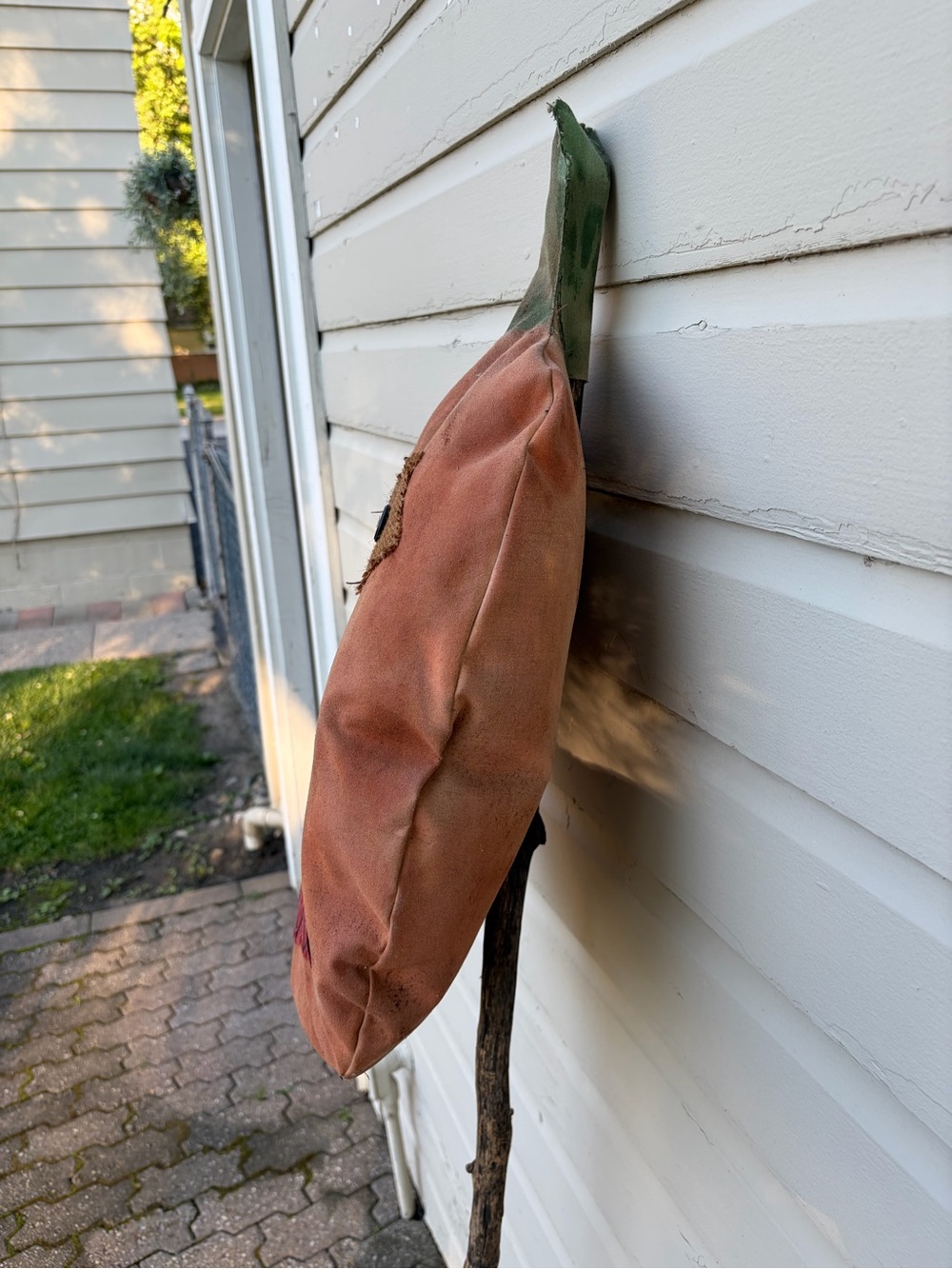 Primitive Pumpkin Face Yard Stake - Orange Halloween Decor - Picture 2 of 5